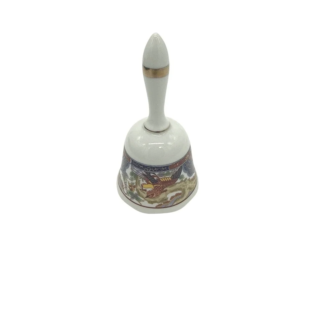 Heritage Mint Vintage Imari Porcelain Dinner Bell Gold Trim Hand Painted